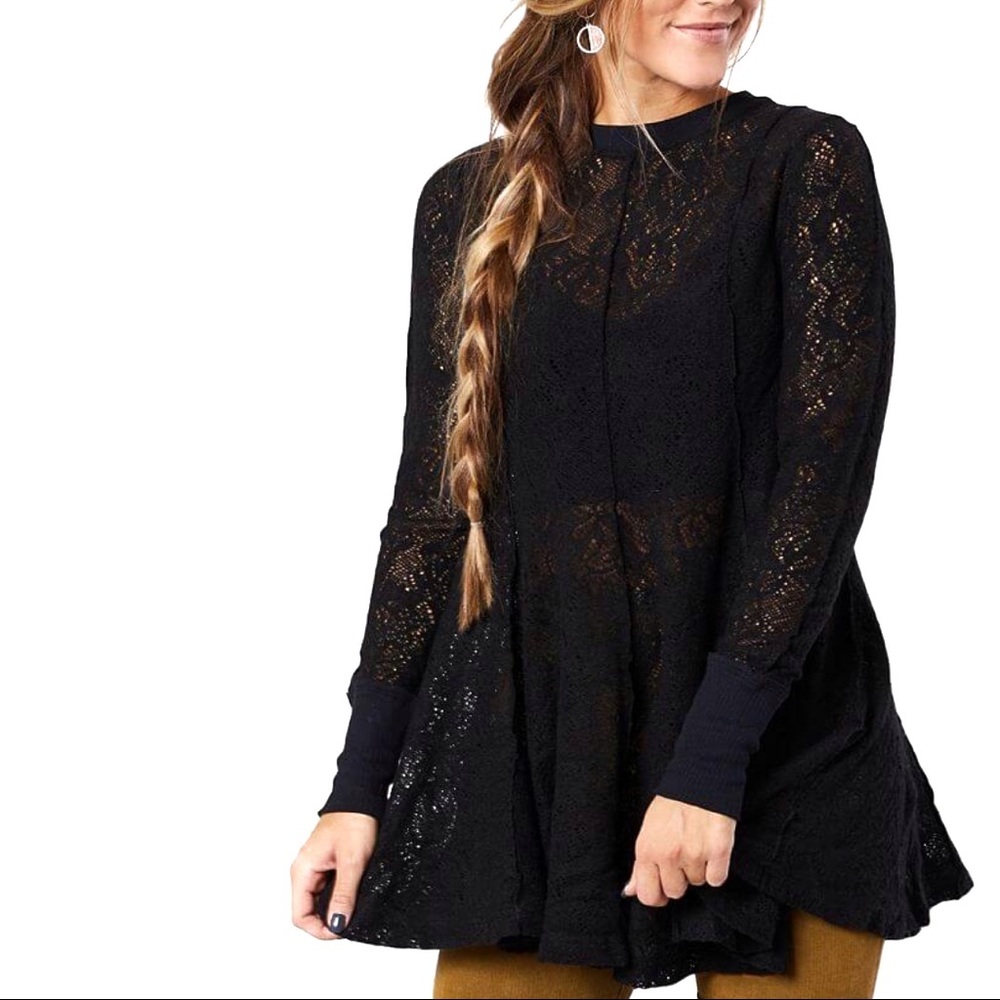 Free People Coffee in the Morning Tunic Pullover